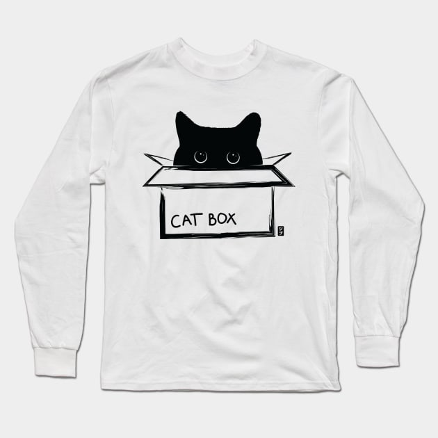 Cat box - a cat in a box Long Sleeve T-Shirt by geep44